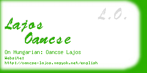 lajos oancse business card